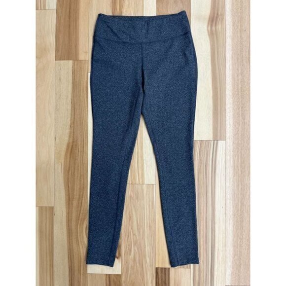 Gray Stretch Athletic Workout Leggings M 8-10 - Picture 1 of 4